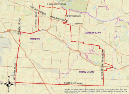 <strong>Southeast Memphis customers within this border are under a boil water advisory.</strong> (Courtesy MLGW)