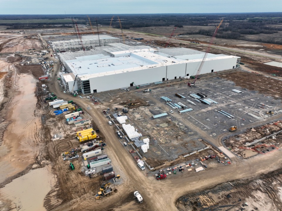 <strong>In December, Ford confirmed that walls have been erected at BlueOval City, and the first mezzanine concrete slabs have been poured.</strong> (Courtesy Ford Motor Co.)