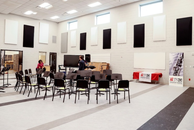 <strong>Band room in Houston Middle School&rsquo;s new addition on Monday, Jan. 2, 2023.</strong> (Mark Weber/The Daily Memphian)