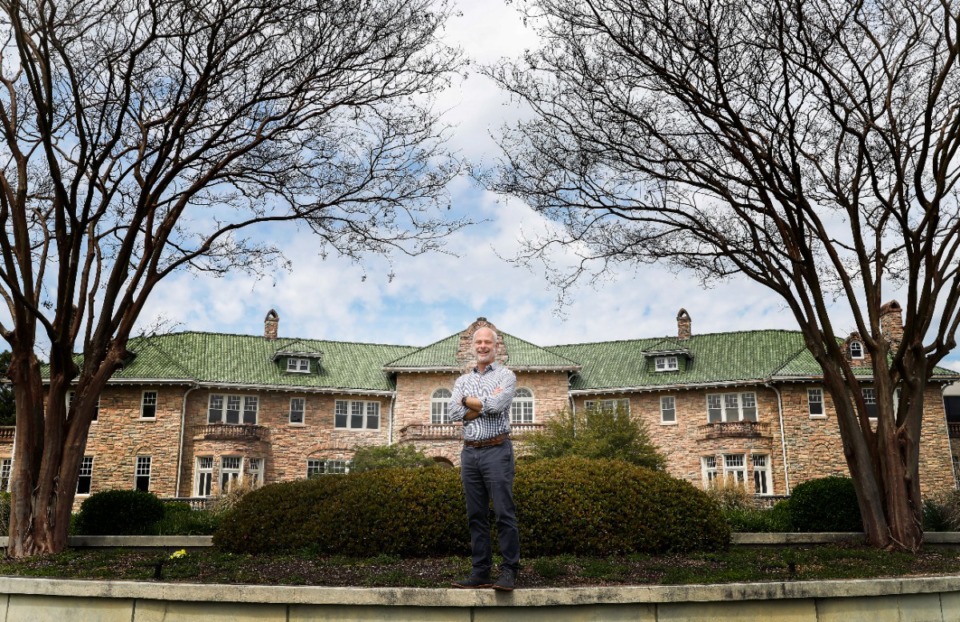 <strong>Museum of Science and History Director Kevin Thompson stands outside the original Piggly Wiggly Mansion building on Monday, April 6, 2020. MOSH is moving to become an independent museum system.</strong> (Mark Weber/The Daily Memphian file)
