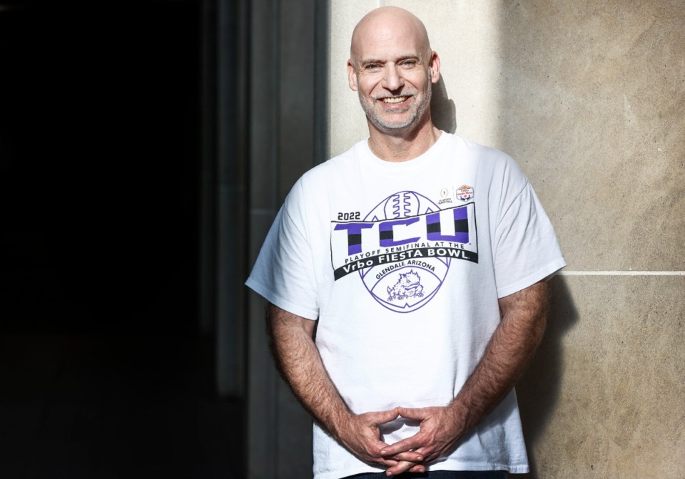 <strong>Geoff Mitchell, the senior minister at Lindenwood Christian Church, hosts the FrogCast on TCU football.</strong> (Mark Weber/The Daily Memphian)