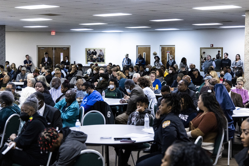<strong>People listen during the Shelby County Sheriff's office Crime Commission Forum on juvenile crime on Saturday, Jan. 7, 2023, at New Salem Baptist Church.</strong> (Brad Vest /Special to The Daily Memphian)