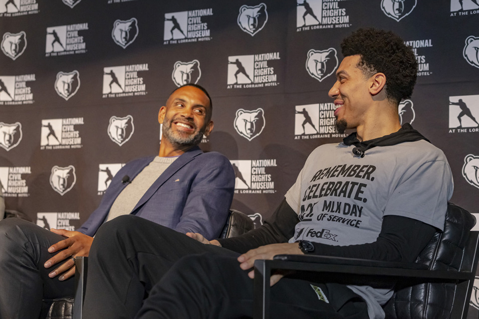 <strong>Grant Hill (left) and Danny Green speak at the National Civil Rights Museum&rsquo;s panel discussion on the Intersection of Race and Sports on Sunday, Jan. 15, 2023.</strong> (Ziggy Mack/Special to The Daily Memphian)