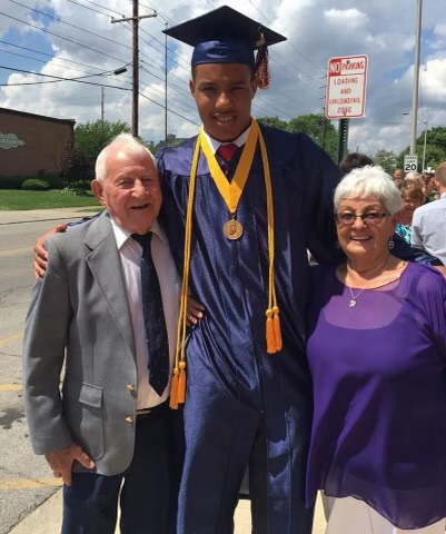 <strong>Desmond Bane (after his high school graduation) was raised by his great-grandfather Bob Bane and great-grandmother Fabbie Bane in a close-knit neighborhood called &ldquo;Baneville&rdquo; in Richmond, Ind.</strong> (Courtesy Tony Bane)
