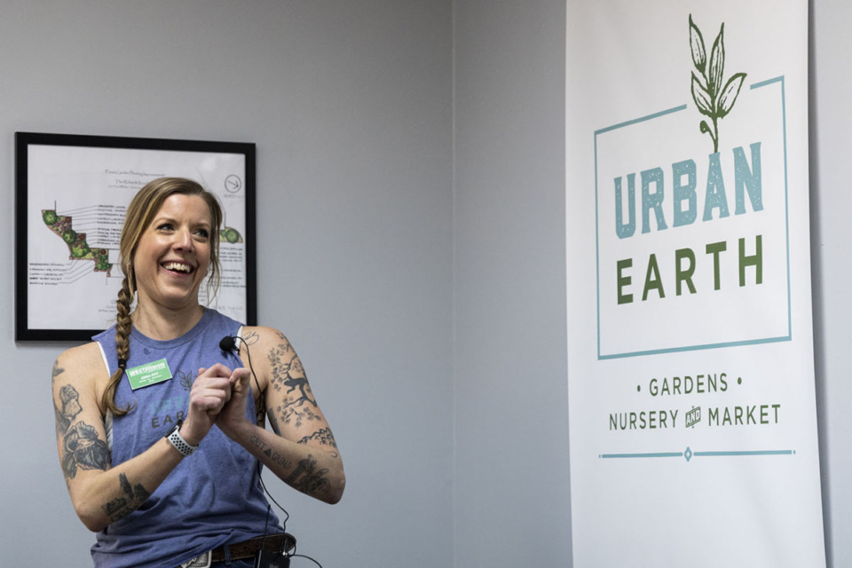 <strong>Tennessee Master Gardener Cora Pitt leads Urban Earth&rsquo;s first seminar since the COVID-19 pandemic on Saturday, Jan. 21, 2023, called "Houseplant Care Seminar: Aroid Edition."</strong> (Brad Vest/Special to The Daily Memphian)