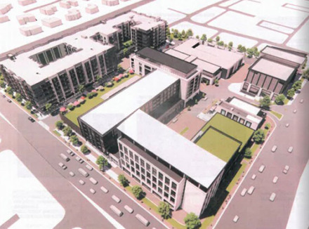 <strong>The Standard Germantown aerial renderings show the civic space in green on the ground level and rooftops.</strong> (Submited)