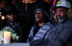 <strong>The parents of Tyre Nichols, RowVaughan and Rodney Wells, attended a candlelight vigil for their son at Tobey Skate Park on Thursday, Jan. 26.</strong> (Patrick Lantrip/The Daily Memphian)