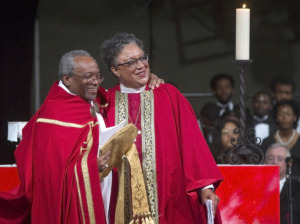 <p class="p1"><span class="s1"><strong>Most Rev. Michael Curry, the first African-American presiding bishop of the Episcopal Church, was chief consecrator on Saturday, May 4, 2019, at Hope Church, for the Rt. Rev. Phoebe A. Roaf's consecration service. Roaf is the Fourth Bishop of the Episcopal Diocese of West Tennessee.&nbsp;</strong>(Lisa Buser/Special to The Daily Memphian)&nbsp;</span>