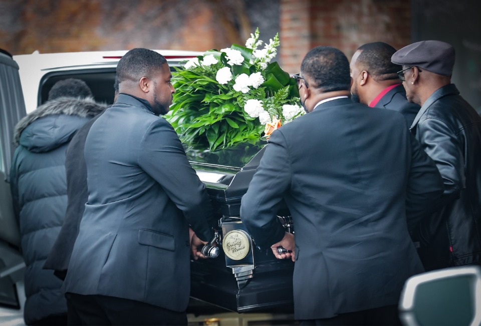 <strong>The casket of Tyre Nichols is loaded into the hearse after his funeral at Mississippi Boulevard Christian Church Feb. 1, 2023.</strong> (Patrick Lantrip/The Daily Memphian)