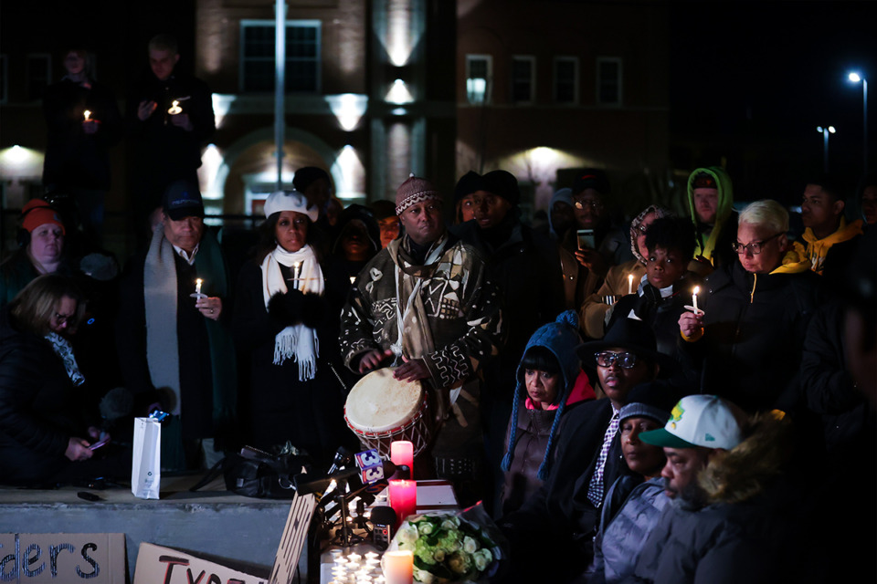<strong>Dozens of mourners showed up to Tobey Skate Park in Midtown Memphis Jan. 26 to honor Tyre Nichols, who was killed after&nbsp; fatal encounter with Memphis Police officers on Jan. 7.</strong> (Patrick Lantrip/The Daily Memphian)