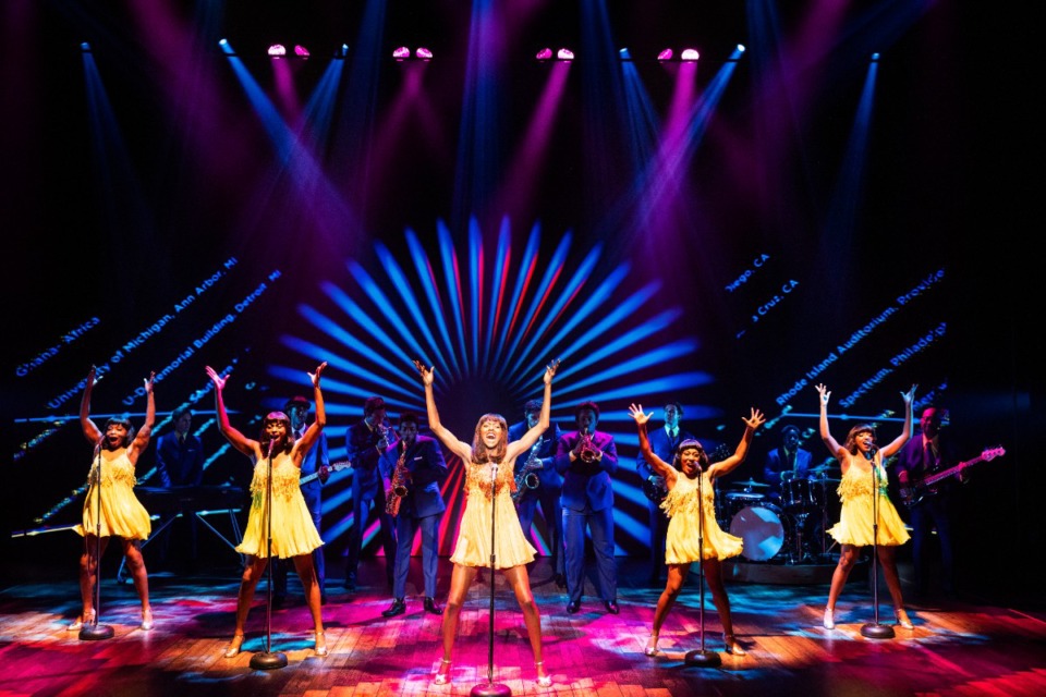 <strong>Zurin Villanueva performs &ldquo;Higher&rdquo; as Tina Turner, along with the cast of the North American touring production of &ldquo;Tina &mdash; The Tina Turner Musical.&rdquo;</strong> (Evan Zimmerman/Courtesy MurphyMade)